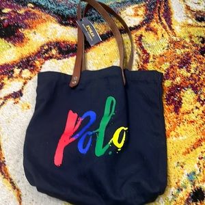 Authentic Ralph Lauren tote blue color 17”x 12